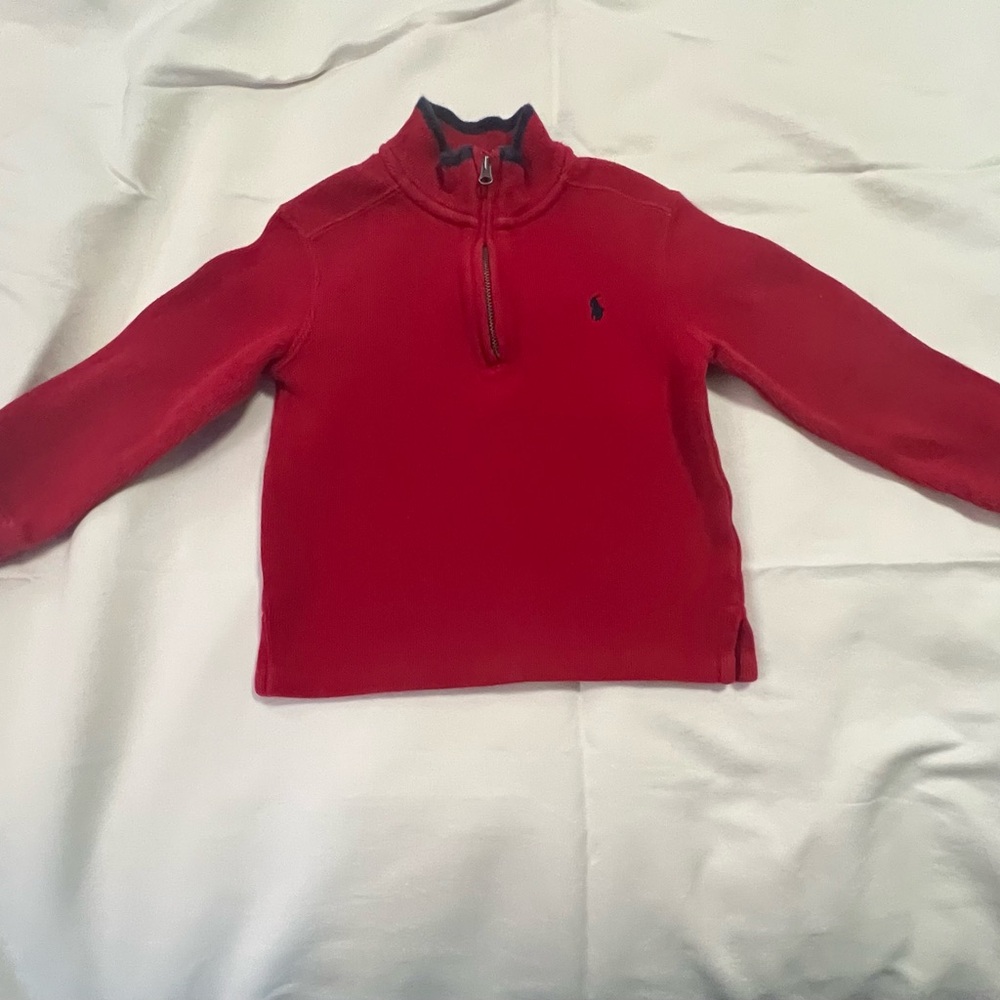 4T Ralph Lauren Red Quarter-Zip Pullover